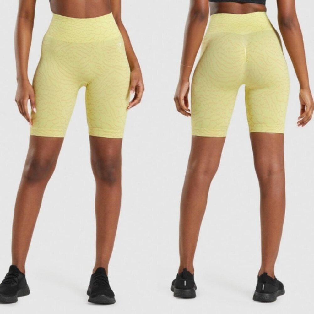 Gymshark Adapt Animal Seamless Cycling Shorts Firefly Yellow size small
